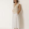 indi cold - Midi sukňa s výšivkou Schiffli White - blanco