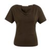 YAYA - Pletený top s krátkym rukávom a splývavým výstrihom - slate black brown