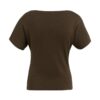 YAYA - Pletený top s krátkym rukávom a splývavým výstrihom - slate black brown