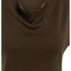 YAYA - Pletený top s krátkym rukávom a splývavým výstrihom - slate black brown