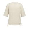 YAYA - Ľahký ažúrový pletený top s krátkym rukávom a jemným nápisom - beige