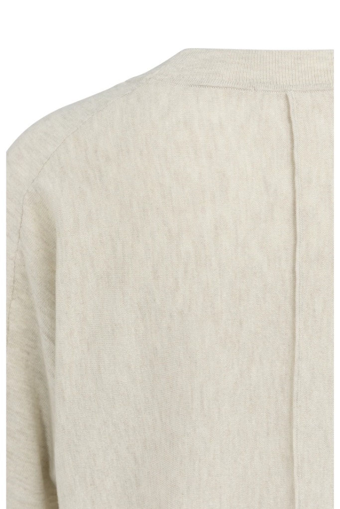 YAYA - Jemný sveter s výstrihom do V a 3/4 rukávmi - beige melange