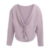 YAYA - Mikina s výstrihom do V na chrbte a efektným prekrížením - iris purple