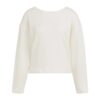 YAYA - Mikina s výstrihom do V na chrbte a efektným prekrížením - milk beige