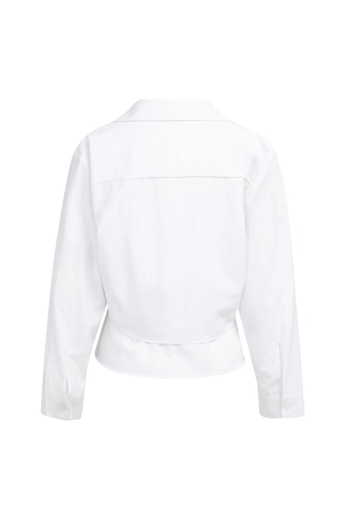YAYA - Blúzka s viazaním v páse a topom na ramienka - pure white