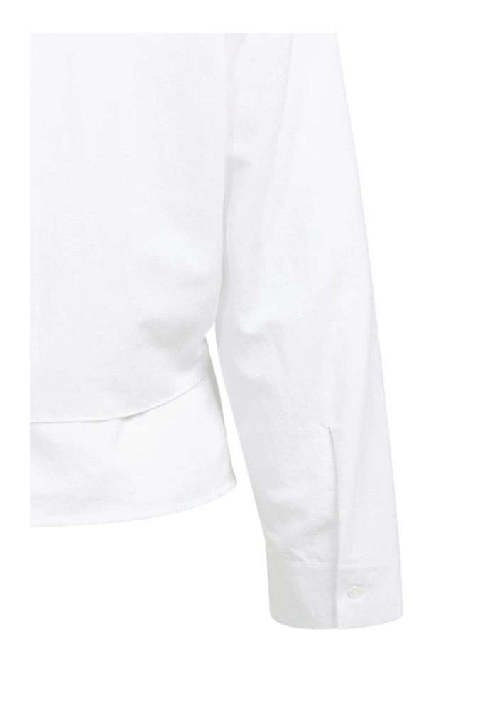 YAYA - Blúzka s viazaním v páse a topom na ramienka - pure white