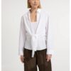 YAYA - Blúzka s viazaním v páse a topom na ramienka - pure white