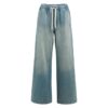 YAYA - Džínsové nohavice so širokými nohavicami a šnúrkou v páse - mid blue denim