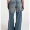 YAYA - Džínsové nohavice so širokými nohavicami a šnúrkou v páse - mid blue denim