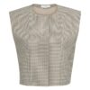 YAYA - Károvaná vesta s výraznými ramenami - beige dessin