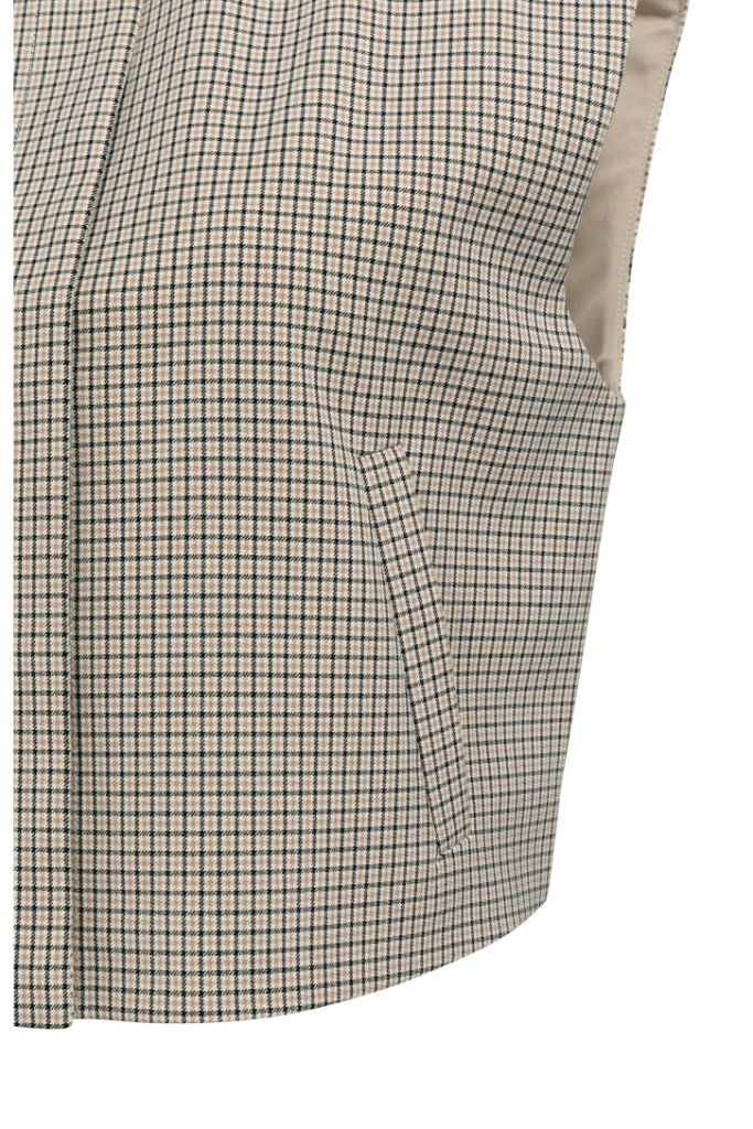 YAYA - Károvaná vesta s výraznými ramenami - beige dessin