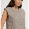 YAYA - Károvaná vesta s výraznými ramenami - beige dessin