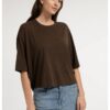 YAYA - Oversize top z jemného úpletu s balónovým zadným dielom - slate black brown melange