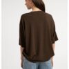 YAYA - Oversize top z jemného úpletu s balónovým zadným dielom - slate black brown melange
