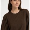 YAYA - Oversize top z jemného úpletu s balónovým zadným dielom - slate black brown melange