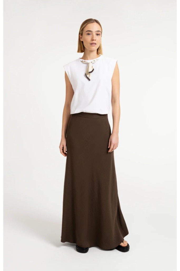 YAYA - Dvojvrstvový top bez rukávov so šatkou - slate black brown dessin